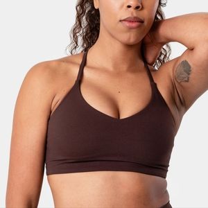 NWT Kamo Fitness Iris Strappy Back Sports Bra (Java Brown) (L)